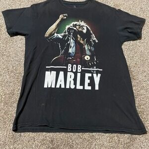 Zion Rootswear Bob Marley Graphic T-Shirt Mens Medium Black Reggae Music Tee